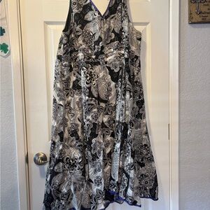 Lane Bryant Black and White Floral Maxi Dress